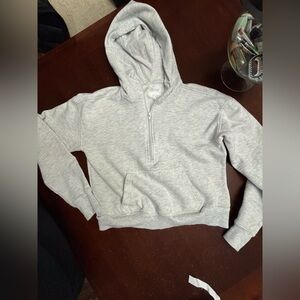 Ultra flirt essentials xs kangaroo hooded sweatshirt heathered gray warm